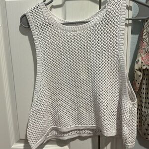 AERIE CROCHET WHITE TANK TOP